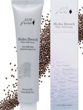 100% Pure NEW Hydra Drench Water Gel  Cream Seaweed & Chia Seed Gel